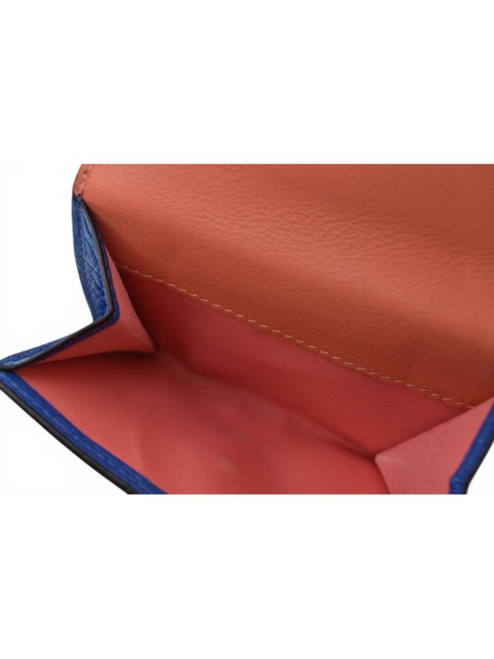 Dior Wallet Trifold Vintage Mini Diorissimo Bicolor Blue Coral Pink Charm - Picture 12 of 16